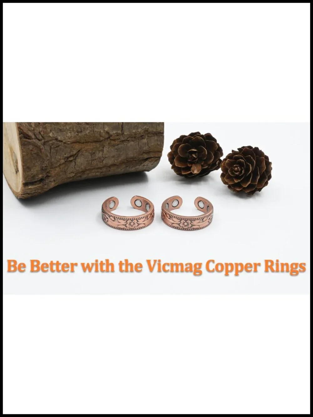 2pcs Magnetic Copper Rings with 4X Magnets Adjustable Open Circle